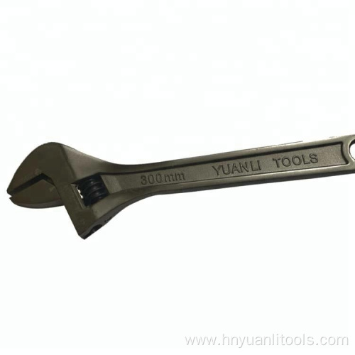 Chrome Vanadium Matte Nickel Plated Adjustable Wrench